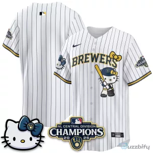 Milwaukee Brewers National League Central Division Champions Christian Yelich Hello Kitty Baseball Jersey