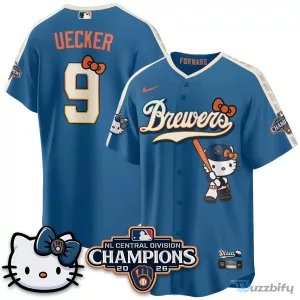Milwaukee Brewers National League Central Division Champions Christian Yelich Hello Kitty Baseball Jersey