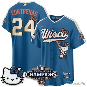 Milwaukee Brewers National League Central Division Champions Christian Yelich Hello Kitty Baseball Jersey