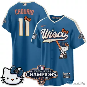 Milwaukee Brewers National League Central Division Champions Christian Yelich Hello Kitty Baseball Jersey
