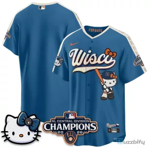 Milwaukee Brewers National League Central Division Champions Christian Yelich Hello Kitty Baseball Jersey