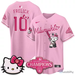 Milwaukee Brewers National League Central Division Champions Christian Yelich Hello Kitty Baseball Jersey