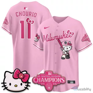 Milwaukee Brewers National League Central Division Champions Christian Yelich Hello Kitty Baseball Jersey