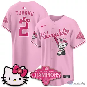 Milwaukee Brewers National League Central Division Champions Christian Yelich Hello Kitty Baseball Jersey