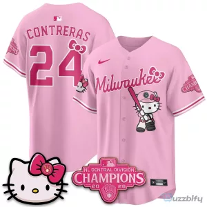 Milwaukee Brewers National League Central Division Champions Christian Yelich Hello Kitty Baseball Jersey