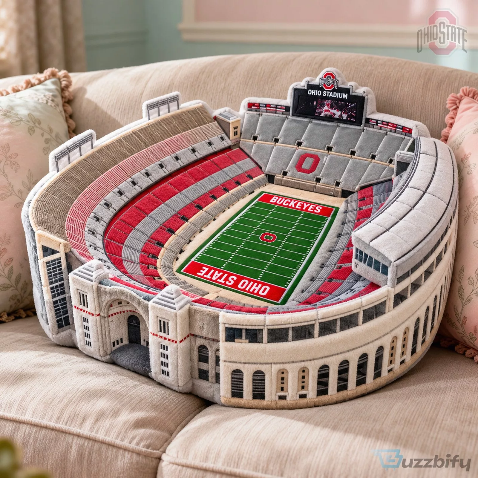 Ohio State Buckeyes Football Stadium Replica Plush Pillow