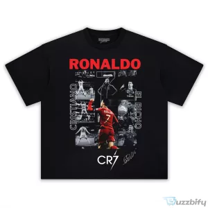 Cristiano Ronaldo Football Legend Black Graphic T-Shirt