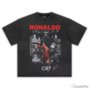 Cristiano Ronaldo Football Legend Black Graphic T-Shirt