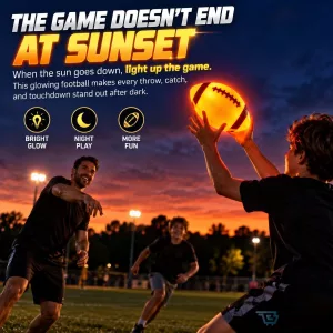 LED Light Up Football Glow in the Dark Night Game Sports Ball