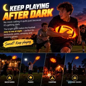 LED Light Up Football Glow in the Dark Night Game Sports Ball