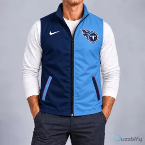 Tennessee Titans NFL Football Team Logo Sleeveless Zip-Up Vest
