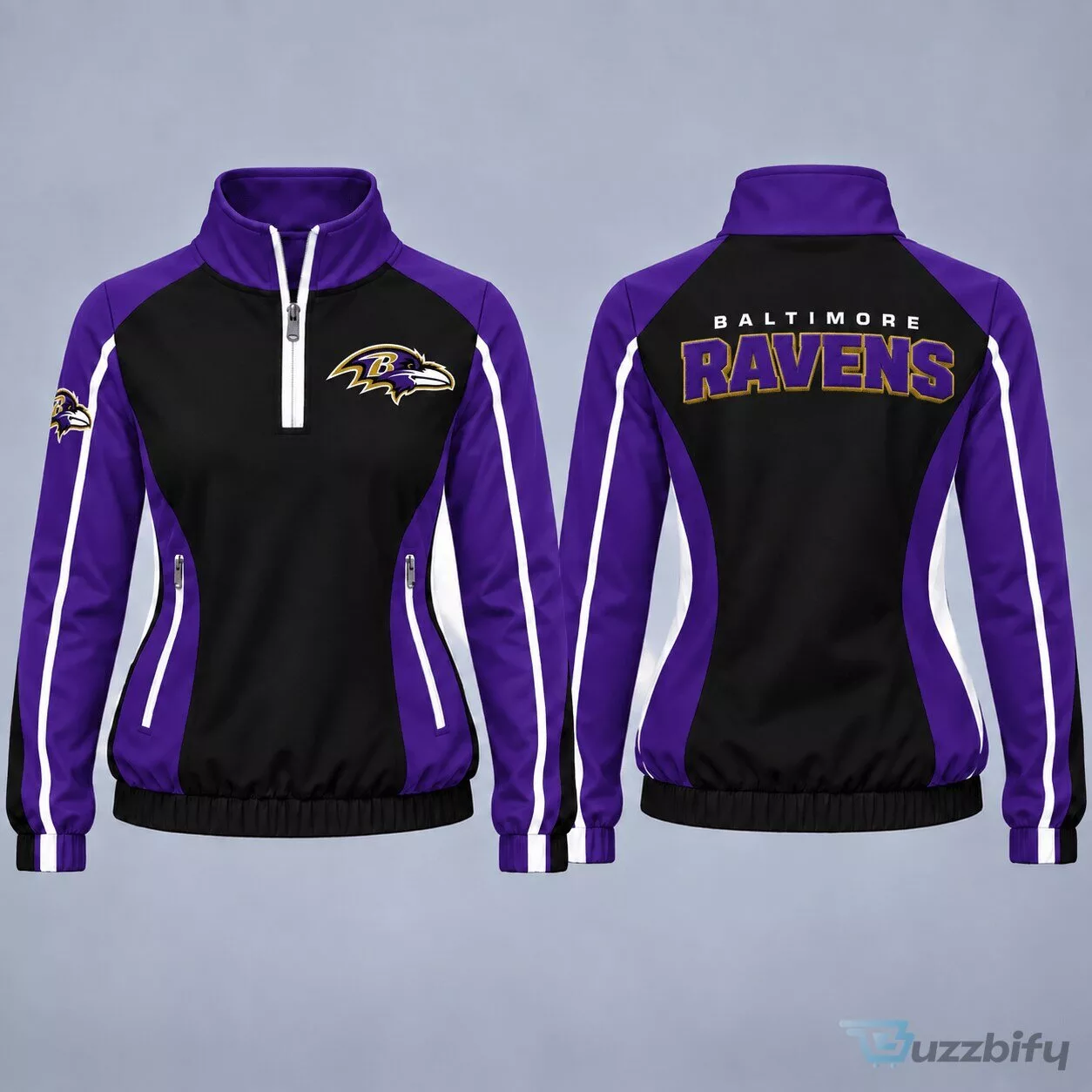 Baltimore Ravens NFL Football Team Quarter-Zip Pullover Jacket