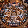 Denver Broncos Christmas Village Round Quilted Rug