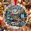 Philadelphia Eagles Christmas Stadium Snow Vibe Glass Holiday Ornament