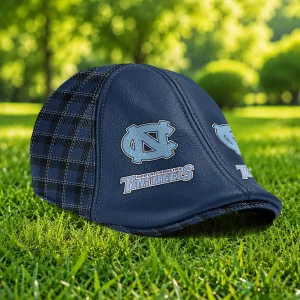 North Carolina Tar Heels NCAA Custom Name Blue Plaid Flat Cap Hat