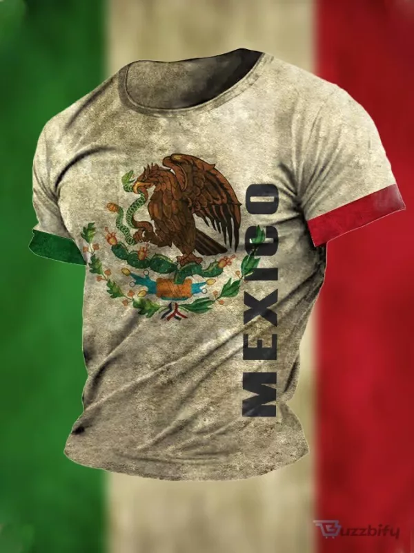 Mexican Independence Day Eagle Flag Graphic T-Shirt