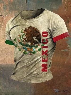 Mexican Independence Day Eagle Flag Graphic T-Shirt
