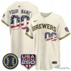 Milwaukee Brewers Fourth of July Custom Baseball Jersey