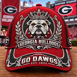 Georgia Bulldogs Go Dawgs Crowned Bulldog Baseball Cap Hat