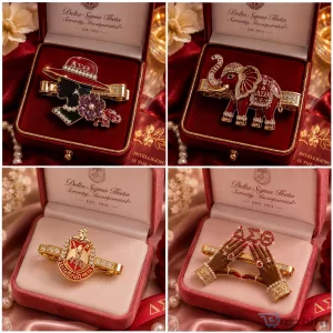 Delta Sigma Theta Sorority Incorporated Gold Hair Clip Barrettes