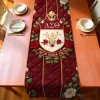 Delta Sigma Theta Sorority Quilted Table Runner with Red Roses and Gold Trim