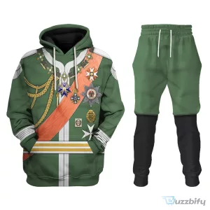 Kaiser Wilhelm II Imperial German Uniform Historical Cosplay Hoodie and Pants Set