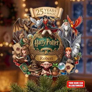 Christmas Tree Topper Ornament Celebrating 25 Years of Harry Potter Magic