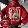 Nebraska Cornhuskers Mascot Embroidered Red Hoodie