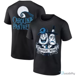 Carolina Panthers Midnight Mayor Halloween Black Graphic T-Shirt