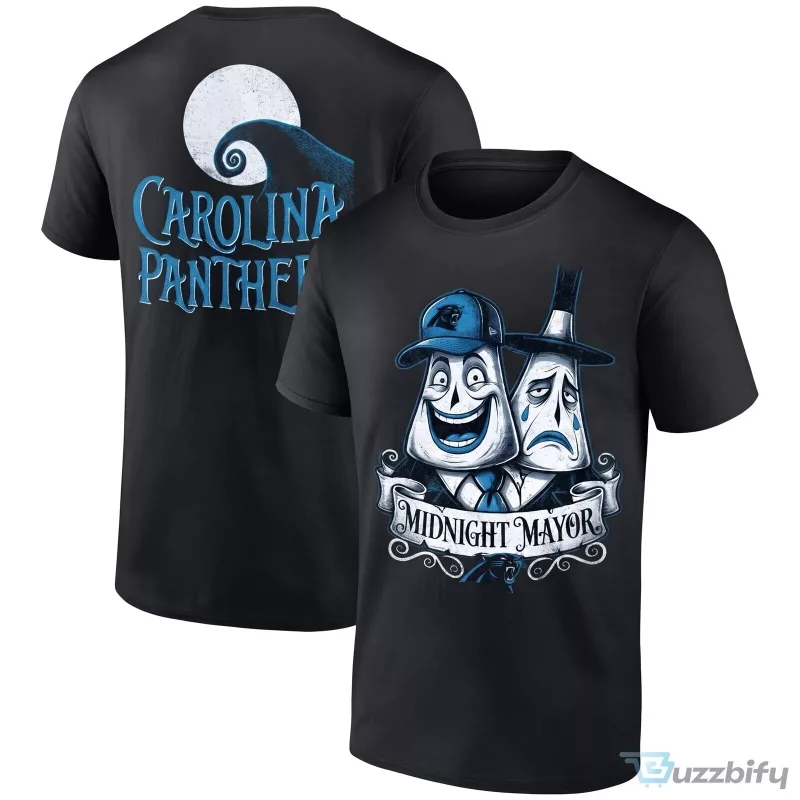 Carolina Panthers Midnight Mayor Halloween Black Graphic T-Shirt