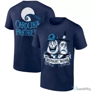 Carolina Panthers Midnight Mayor Halloween Black Graphic T-Shirt