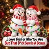 Personalized Snowman Couple Christmas Ornament with Funny Saying for Couples