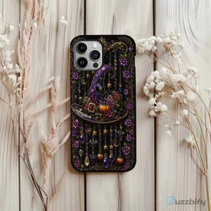 Personalized Witch Hat Halloween Floral Design Phone Case for iPhone