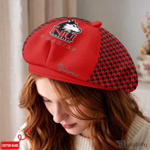 Northern Illinois Huskies Custom Name Red Houndstooth Beret Hat