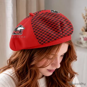 Northern Illinois Huskies Custom Name Red Houndstooth Beret Hat