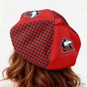 Northern Illinois Huskies Custom Name Red Houndstooth Beret Hat