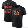 Cincinnati Bengals Halloween Showtime In Cincy Vampire Bat Logo Black T-Shirt
