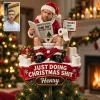 Personalized Just Doing Christmas Shit Santa Claus Tree Topper Decoration