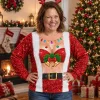 Funny Santa's Cheekiest Helper Christmas Ugly Sweater for Women