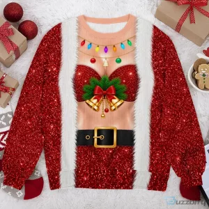 Funny Santa's Cheekiest Helper Christmas Ugly Sweater for Women