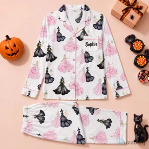 Halloween Princess and Witch Pattern Personalized Pajamas for Women