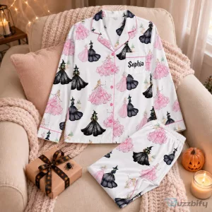 Halloween Princess and Witch Pattern Personalized Pajamas for Women