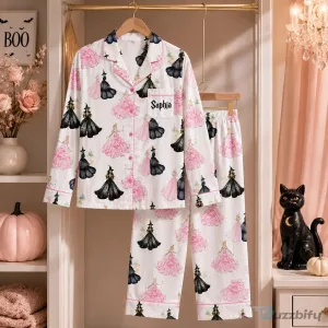 Halloween Princess and Witch Pattern Personalized Pajamas for Women