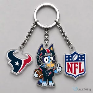 Houston Texans Bluey National Football League Triple Charm Keychain