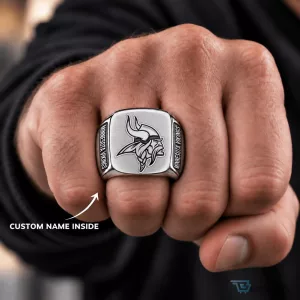 Minnesota Vikings NFL Football Team Custom Engraved Ring for Men