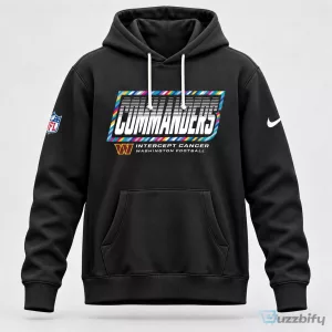 Washington Commanders Intercept Cancer NFL Football Team Black Hoodie