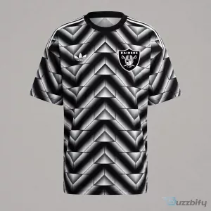 Las Vegas Raiders Geometric Pattern Black and White Football Jersey