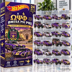 Omega Psi Phi Fraternity Hot Wheels 24 Piece Die-Cast Mini Car Collector Set