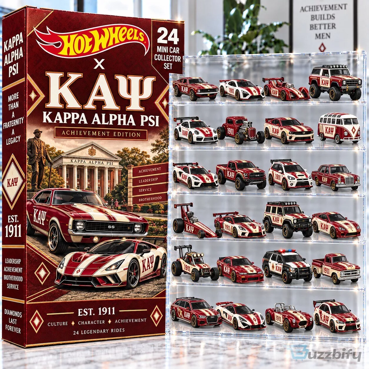 Hot Wheels Kappa Alpha Psi Achievement Edition 24 Piece Mini Car Collector Set
