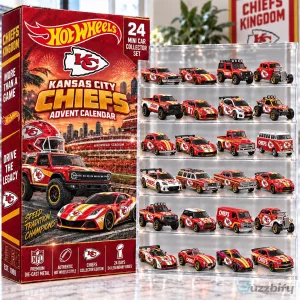 Kansas City Chiefs Hot Wheels 24 Piece Mini Car Collector Set Advent Calendar